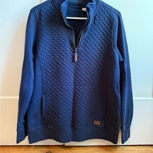 L.L. Bean Navy Quilted Half-Zip Pullover Jacket
